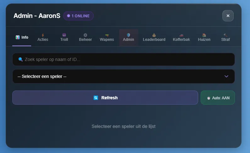 Admin Panel screenshot