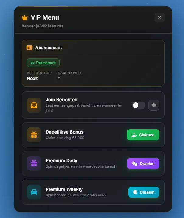 VIP System screenshot