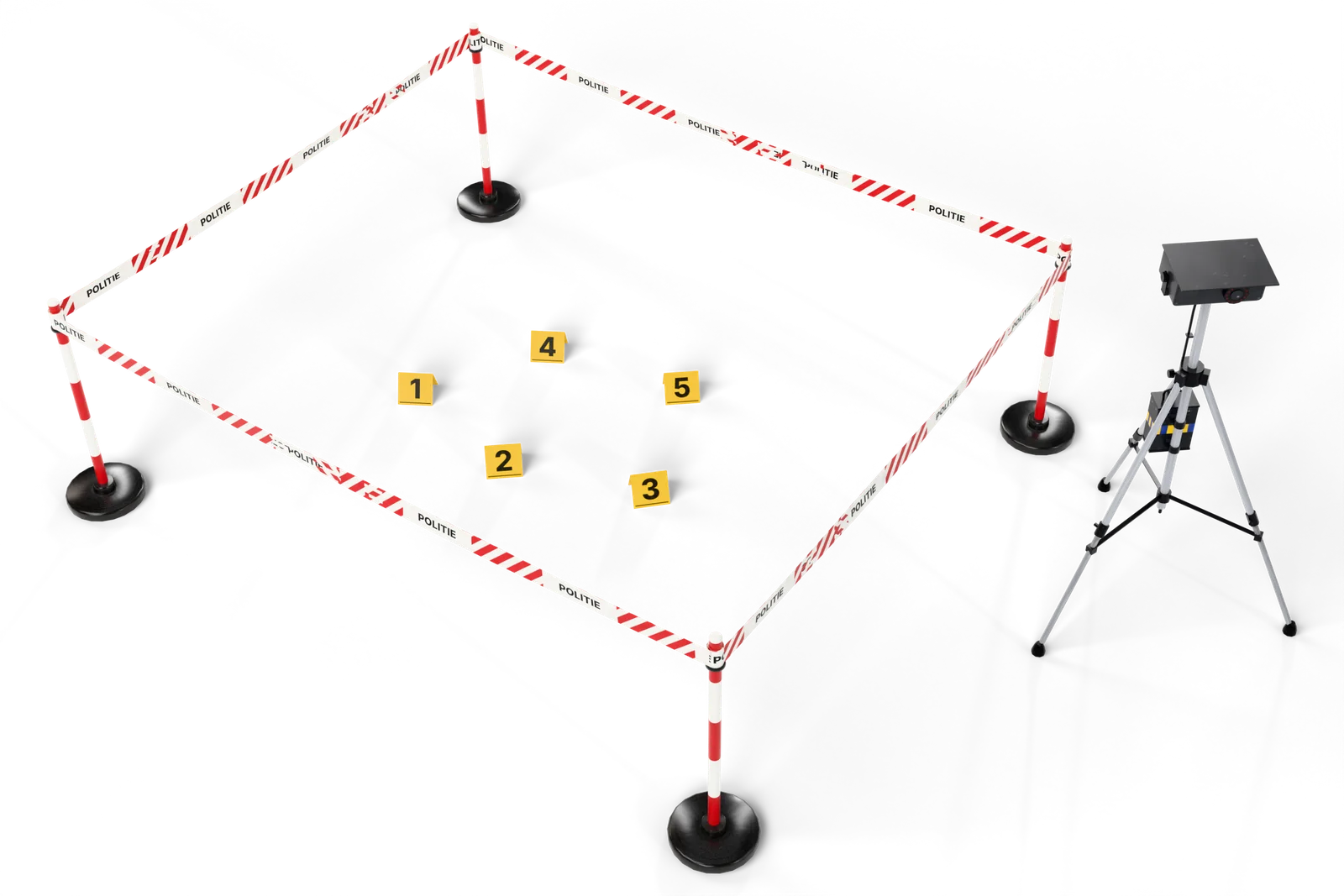 Crime scene kit, studio render of the custom 3D model