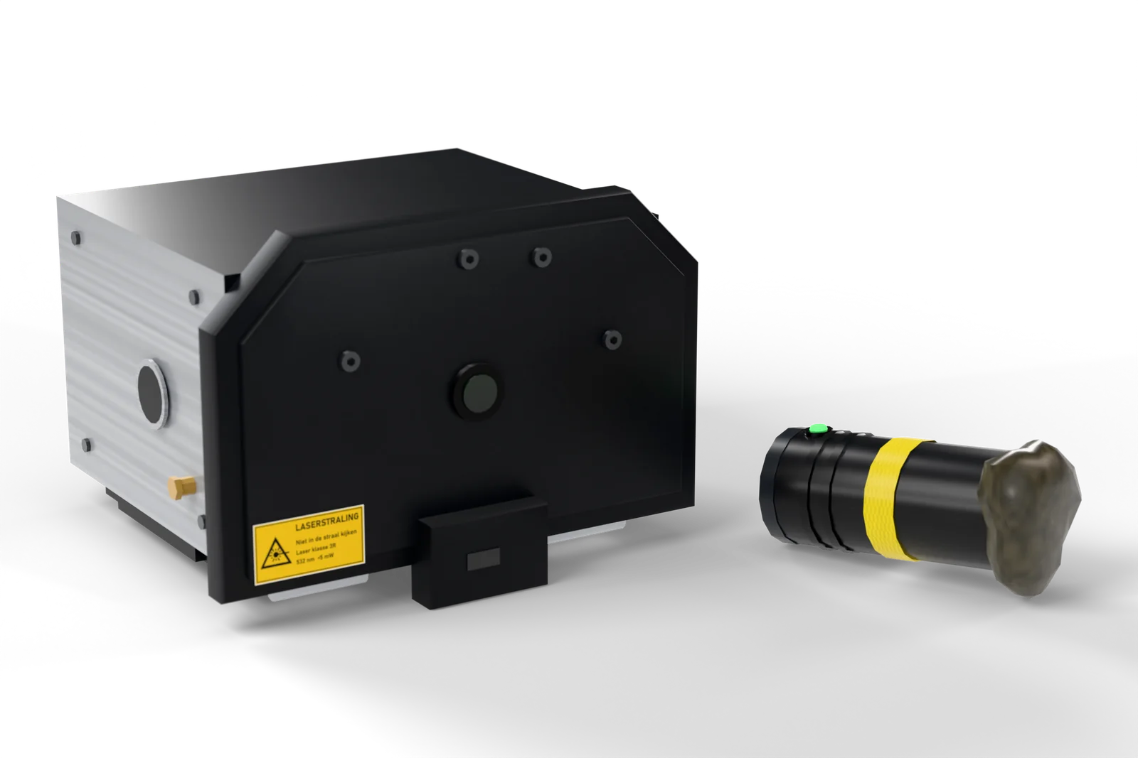 GPS tag launcher, studio render of the custom 3D model