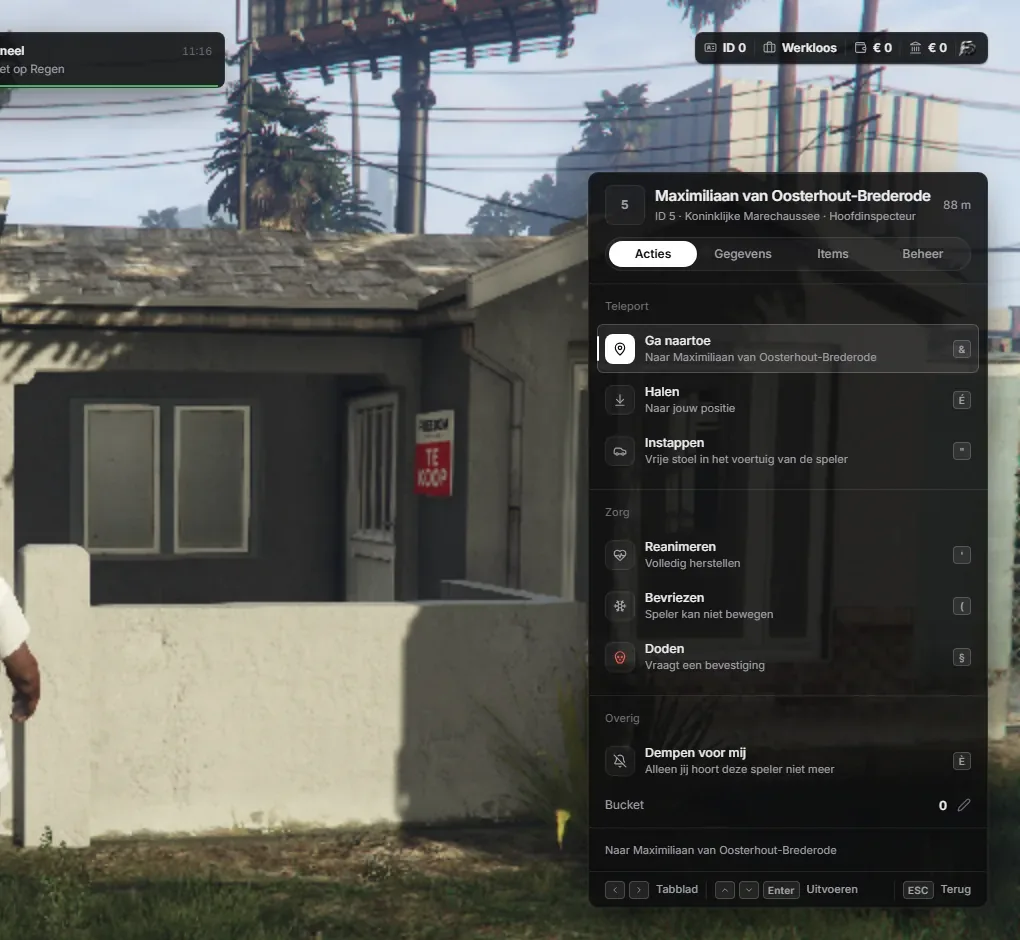 Owner and staff admin panels on Freedom Roleplay