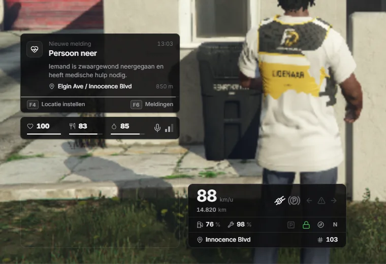 HUD and city overview on Freedom Roleplay