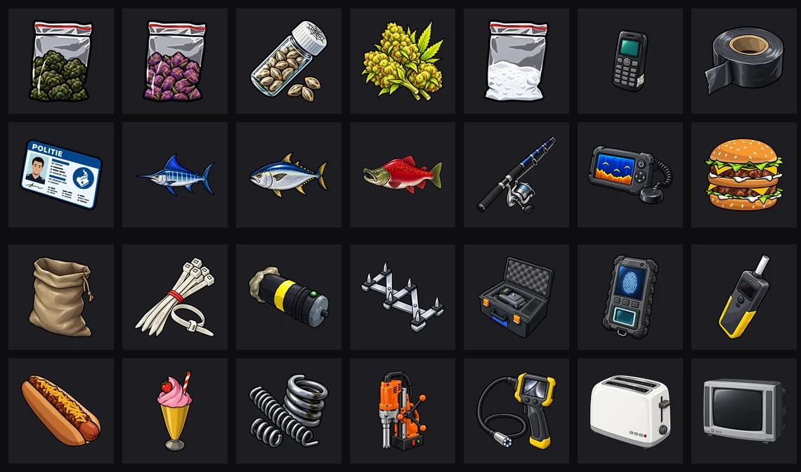 Inventory, bags and item art on Freedom Roleplay