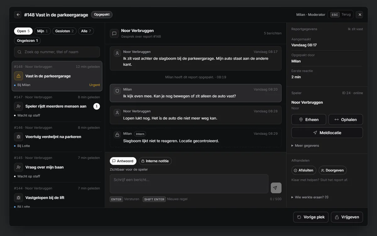 Player report desk on Freedom Roleplay