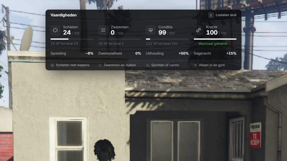 Skills and gym on Freedom Roleplay
